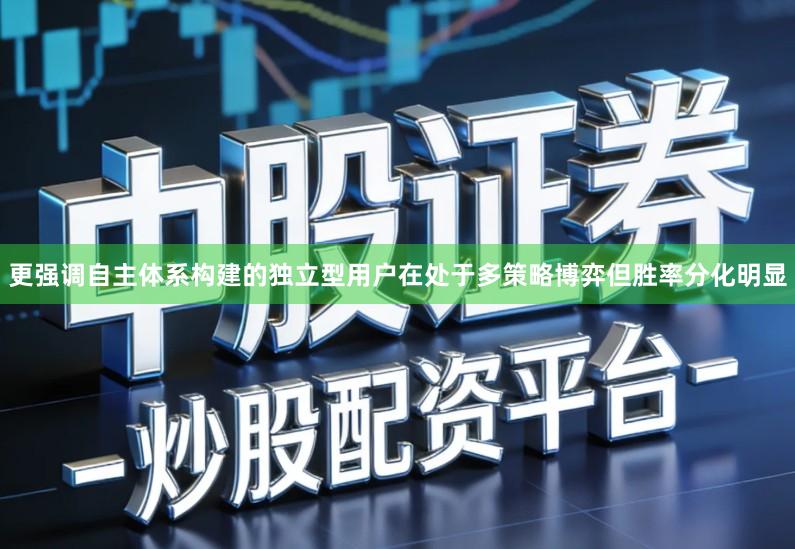 更强调自主体系构建的独立型用户在处于多策略博弈但胜率分化明显